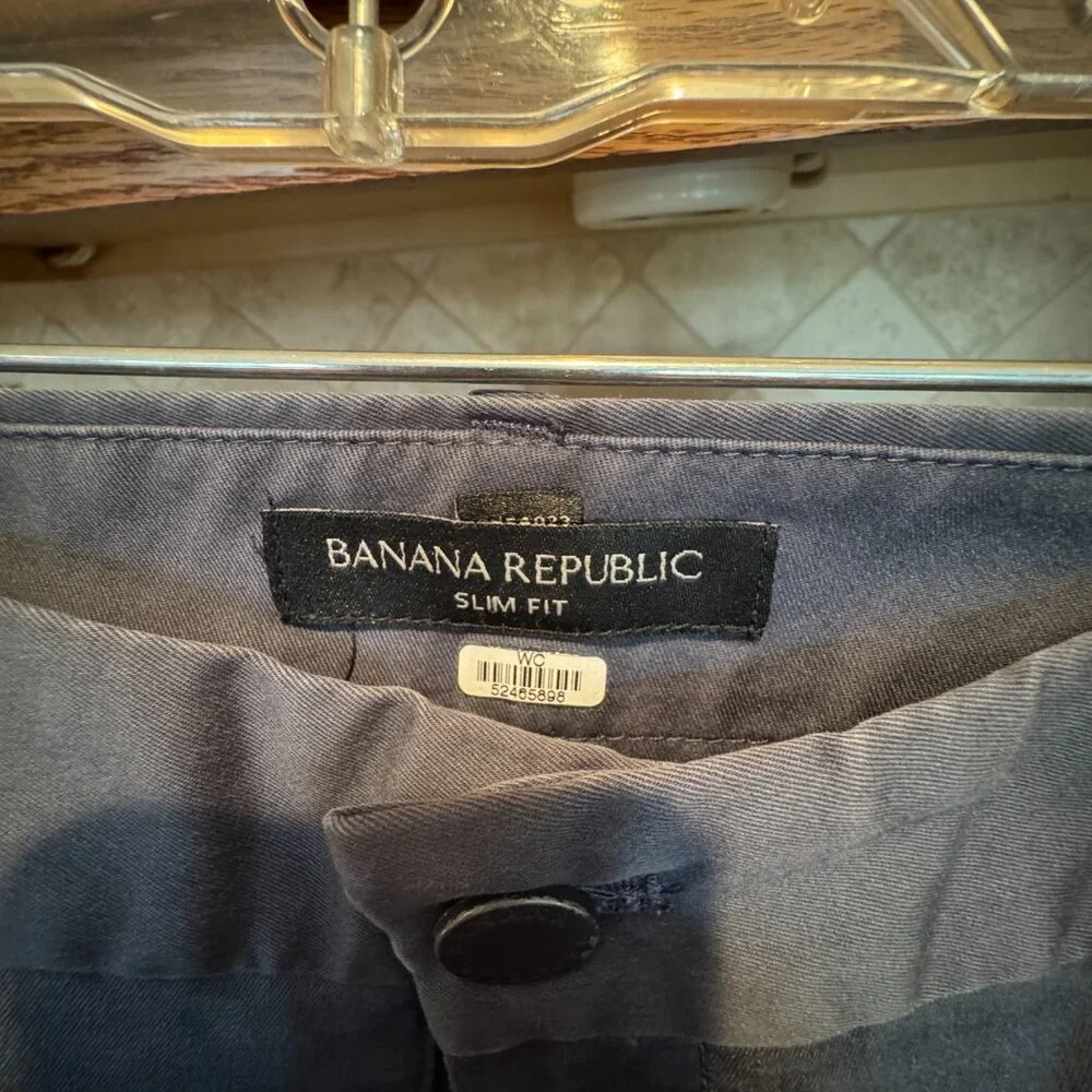 Men's Banana Republic Long Pants Slim Fit 33 x 32 Blue